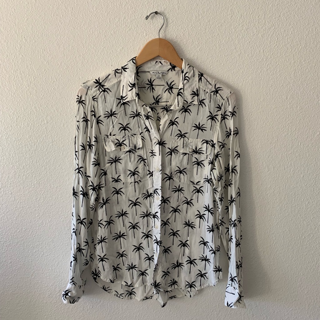 American Eagle Palm Tree Button Down